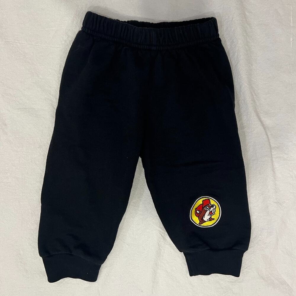 Bucees Buc-ees Pants Size 18 Months Toddler Beaver Logo Black Sweatpants Joggers